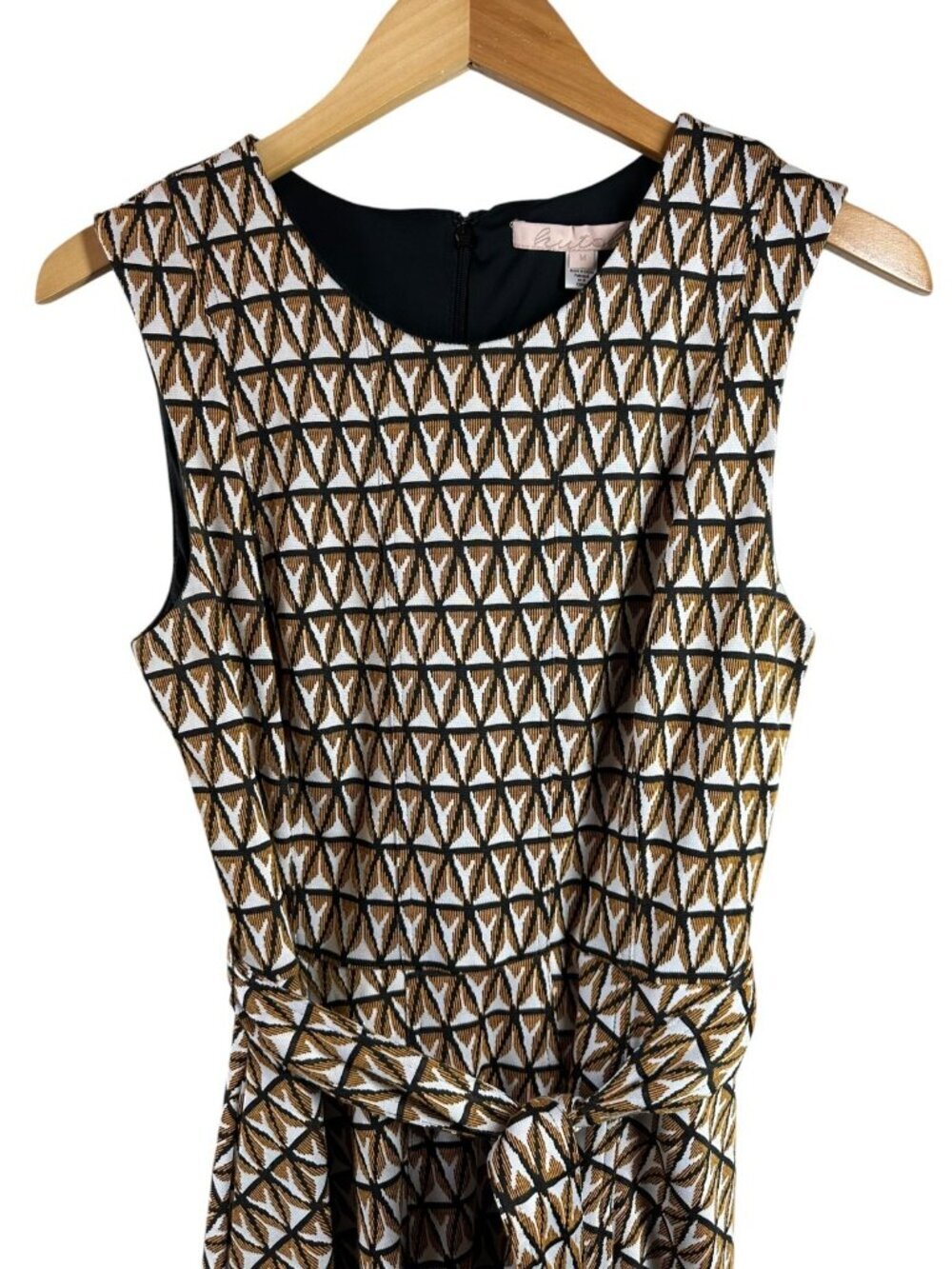 Hutch for Anthropologie Amina Geometric Knit Fit & Flare Dress Belted Size M - Picture 5 of 9